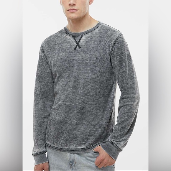 J. America Men’s Vintage Zen Waffle Knit Thermal Shirt Lg Long Sleeve Cotton - Picture 1 of 15
